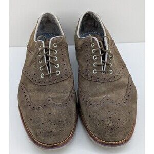 Johnston & Murphy Men's 11M Brown Suede Wingtip Brogue Oxford Dress Shoes Flex